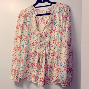 Pretty floral peasant blouse